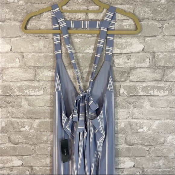LULU’S NICOLA BLUE STRIPE WIDE LEG JUMPSUIT NWT - Picture 5 of 8